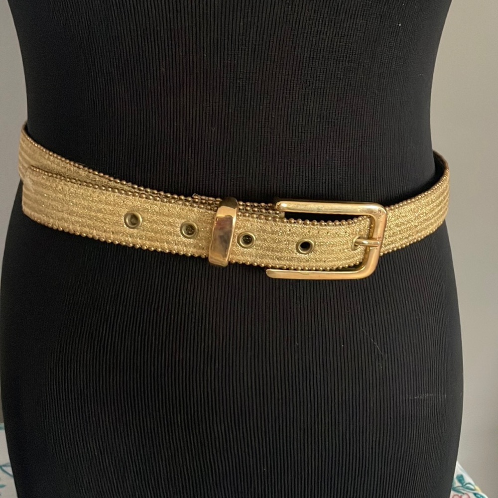 Vintage Elite Accessories metallic gold belt medium